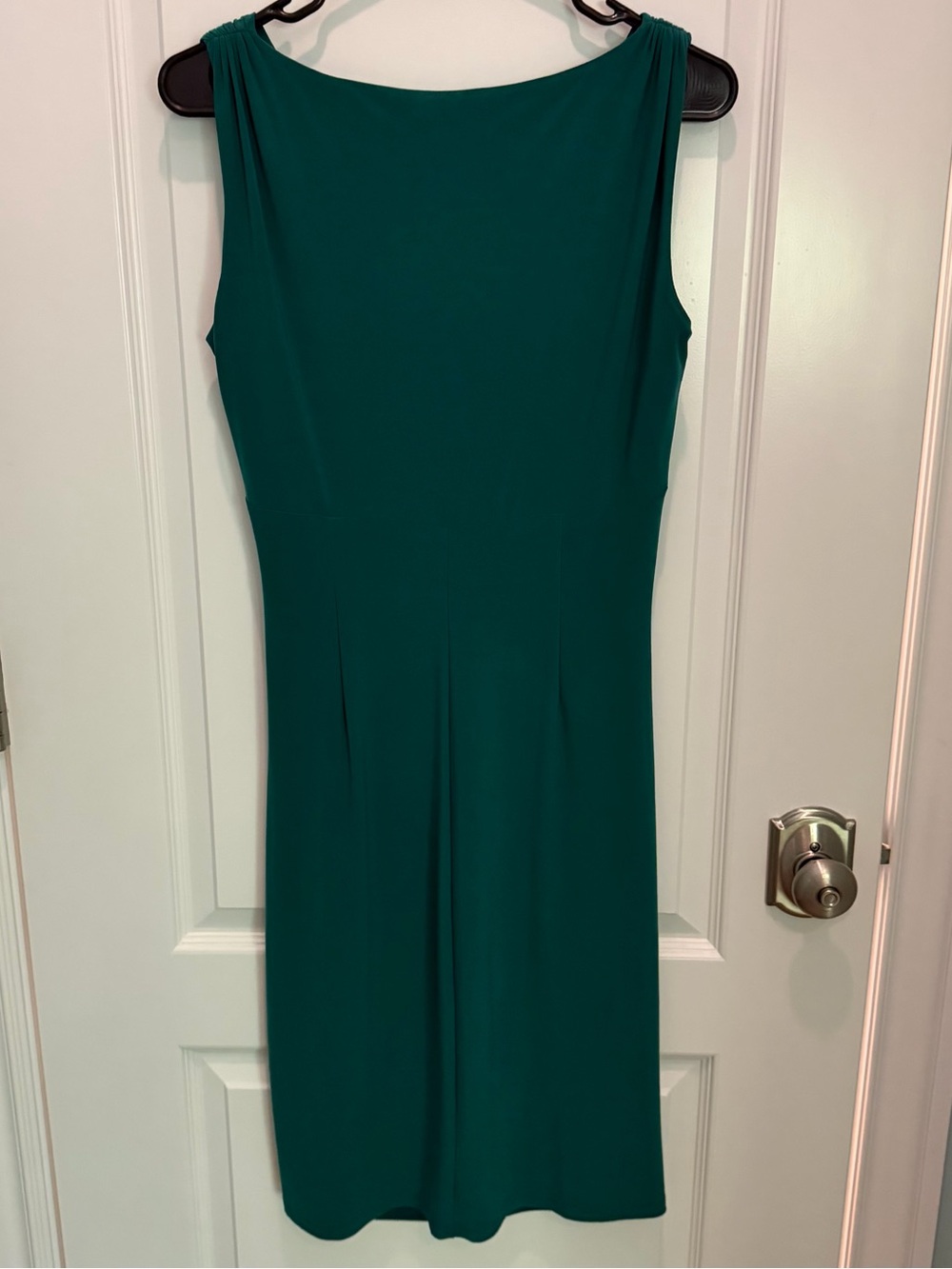 Lauren Ralph Lauren Emerald Green Ruched Sleeveless Dress Side Slit Women’s Sz 6 - Picture 2 of 8